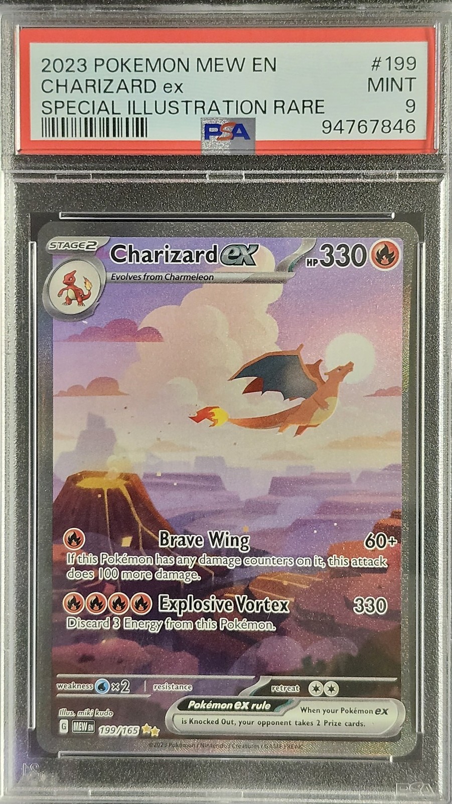 Pokemon PSA 9 Charizard EX 199 Pokemon 151 Pokemon PSA 9 Charizard EX 199 Pokemon 151