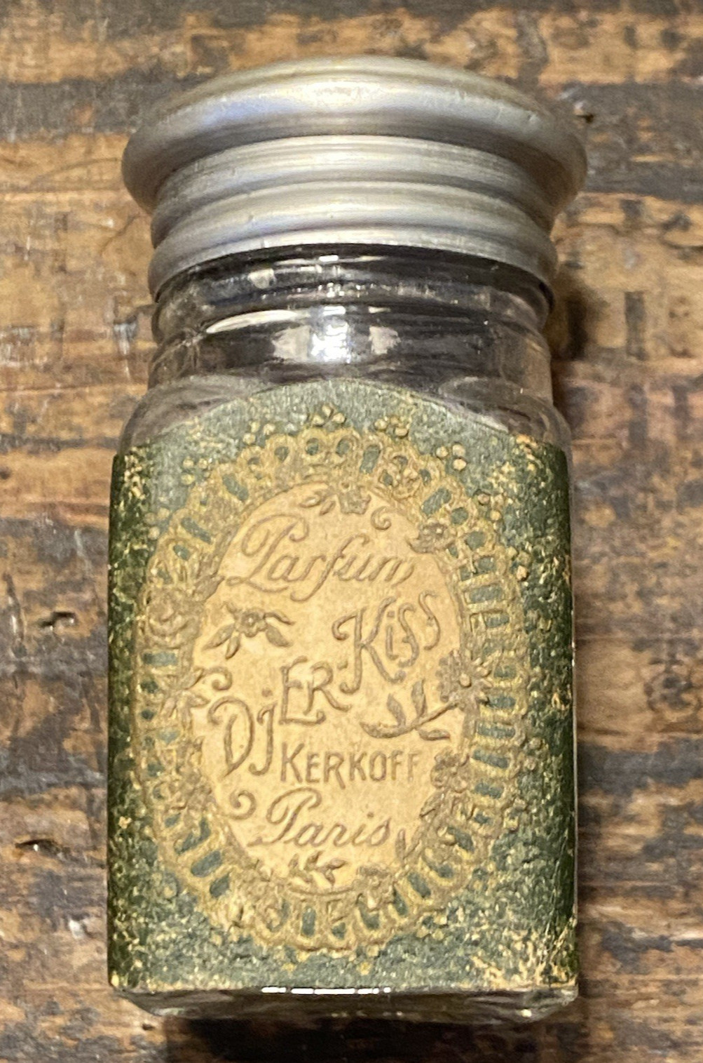 Antique Vintage Kerkoff Paris Djer-Kiss Perfume Bottle 
