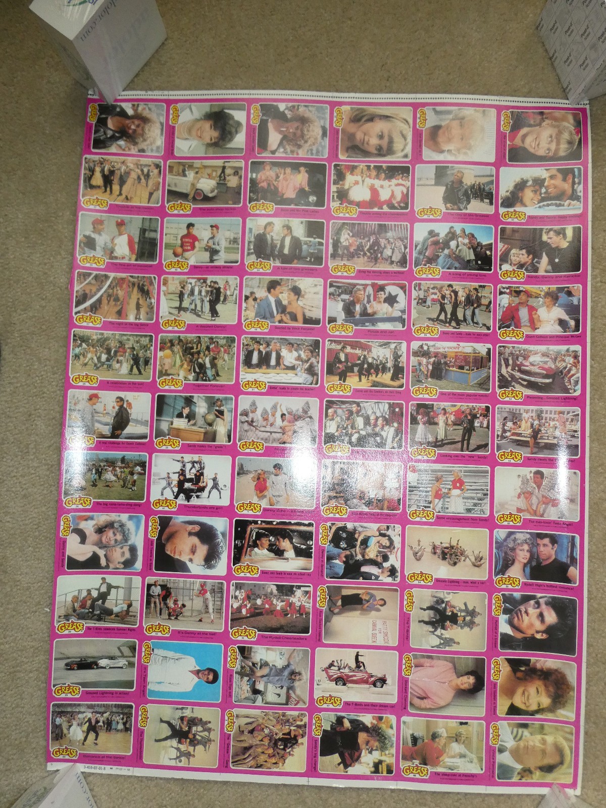 Rare Uncut 1978 Topps Sheet Grease Pink Series 66 Card Set Trading Cards Rare Uncut 1978 Topps Sheet Grease Pink Series 66 Card Set Trading Cards
