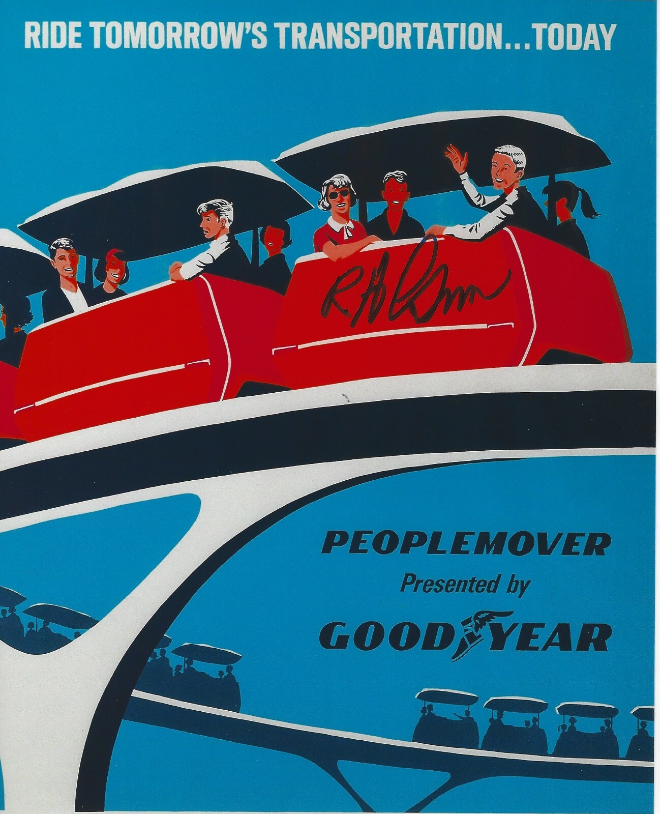 BOB GURR Signed 8.5 x 11 Photo Signed REPRINT The Peoplemover DISNEY Legend