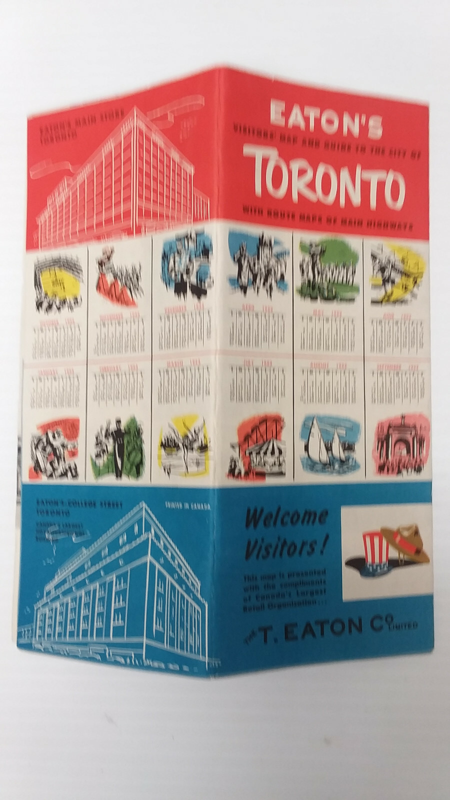 VINTAGE EATON\'S OF CANADA TORONTO VISITORS\' MAP & GUIDE 1952 1953 PLUS MORE