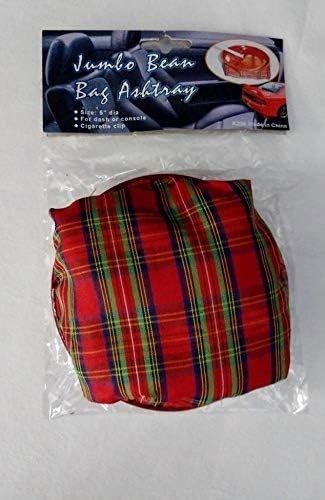 Bean Bag Ashtray Red and Green Striped Cloth 5 in NOS - Defect not Perfect Bean Bag Ashtray Red and Green Striped Cloth 5 in NOS - Defect not Perfect