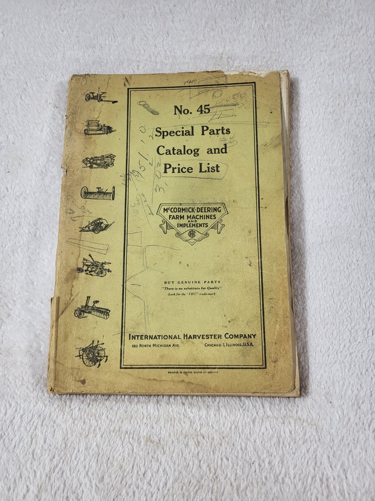 Vintage International Harvester No 45 Special Parts Catalog McCormick Deering Or Vintage International Harvester No 45 Special Parts Catalog McCormick Deering Or