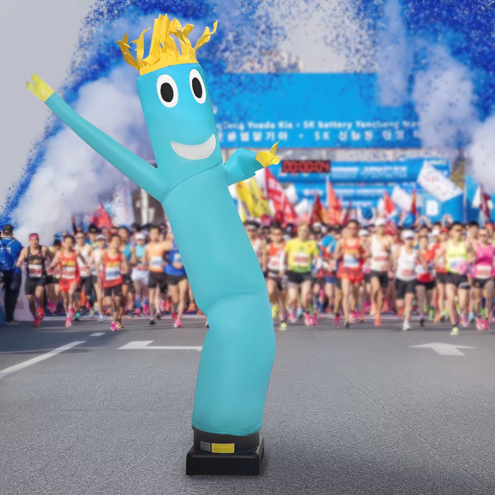 10ft Advertising Inflatable Tube Man Blow Up Giant Waving Arm Fly Puppet Blue