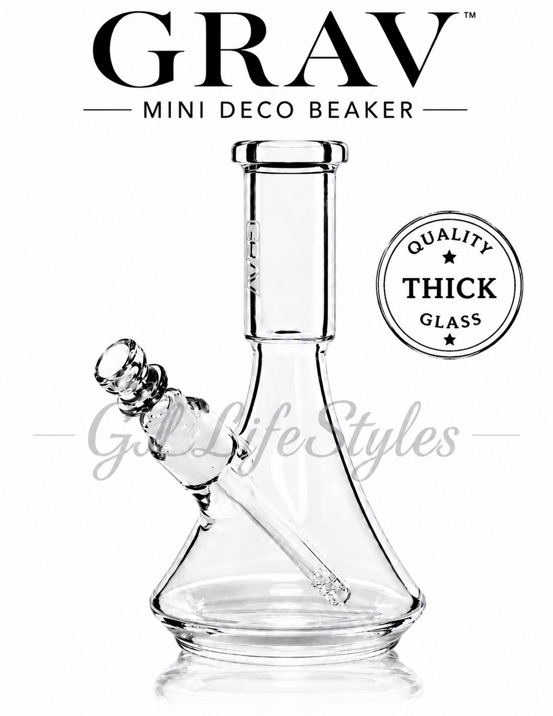 GRAV® SMALL MINI DECO BEAKER BONG, 6.5”, WATER PIPE, Bubbler, THICK GLASS PIECE GRAV® SMALL MINI DECO BEAKER BONG, 6.5”, WATER PIPE, Bubbler, THICK GLASS PIECE