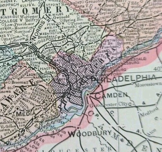Vintage 1900 PENNSYLVANIA Map 14