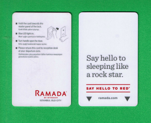 Ramada by Wyndham ISTANBUL Old City Hotel Room Key Card - \
