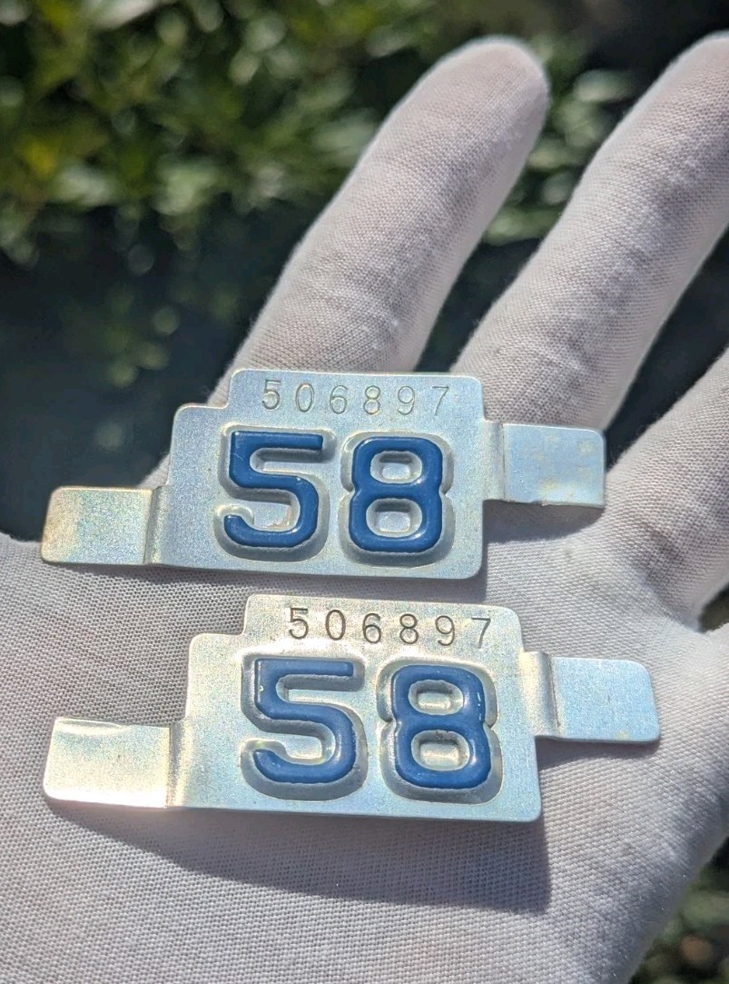 1958 Oregon License Plate Tab Set **Matching Numbers 