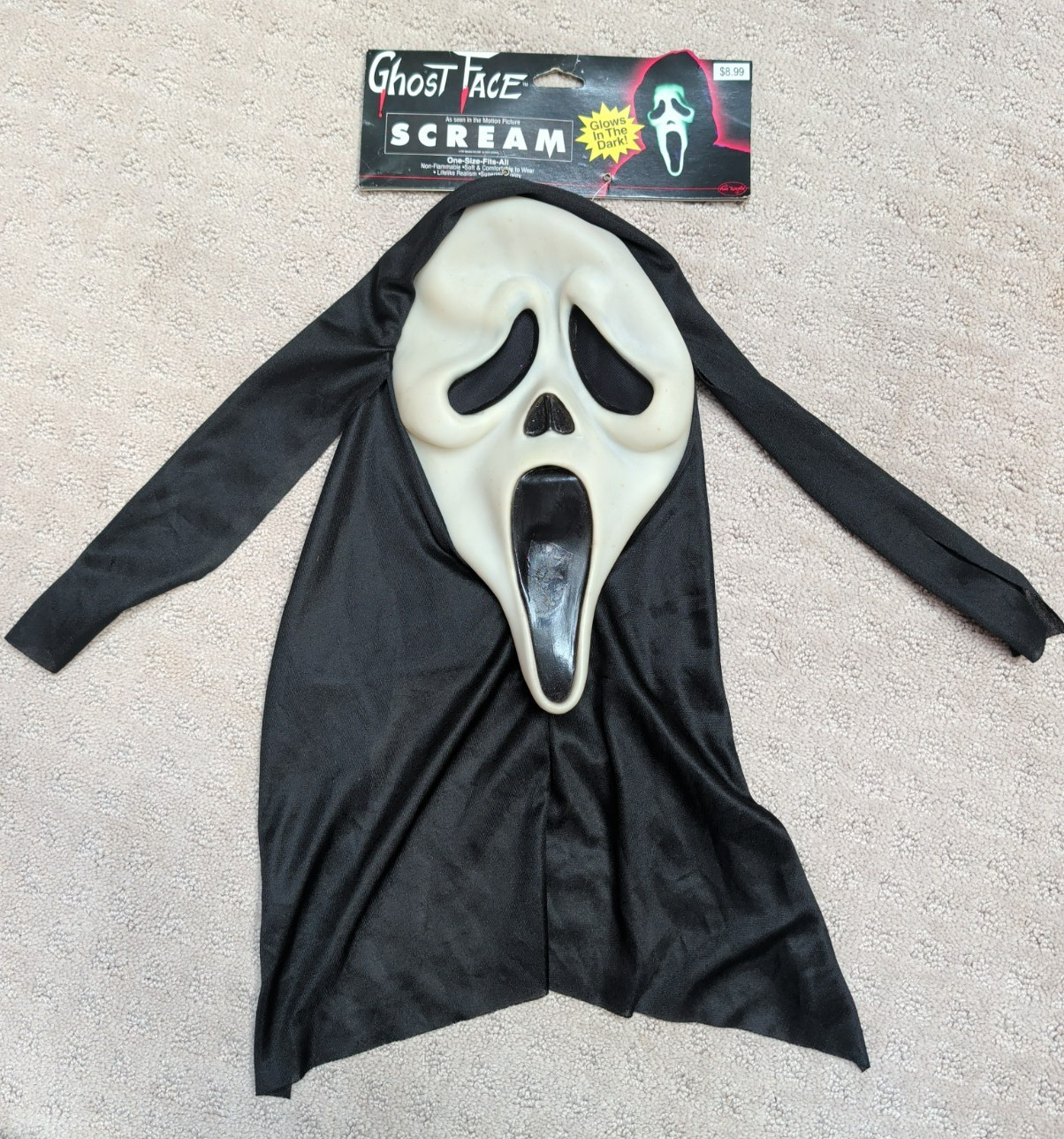 NWT NOS Vintage 1997 Easter Unlimited Fun World DIV Ghost Face Scream Mask S9206