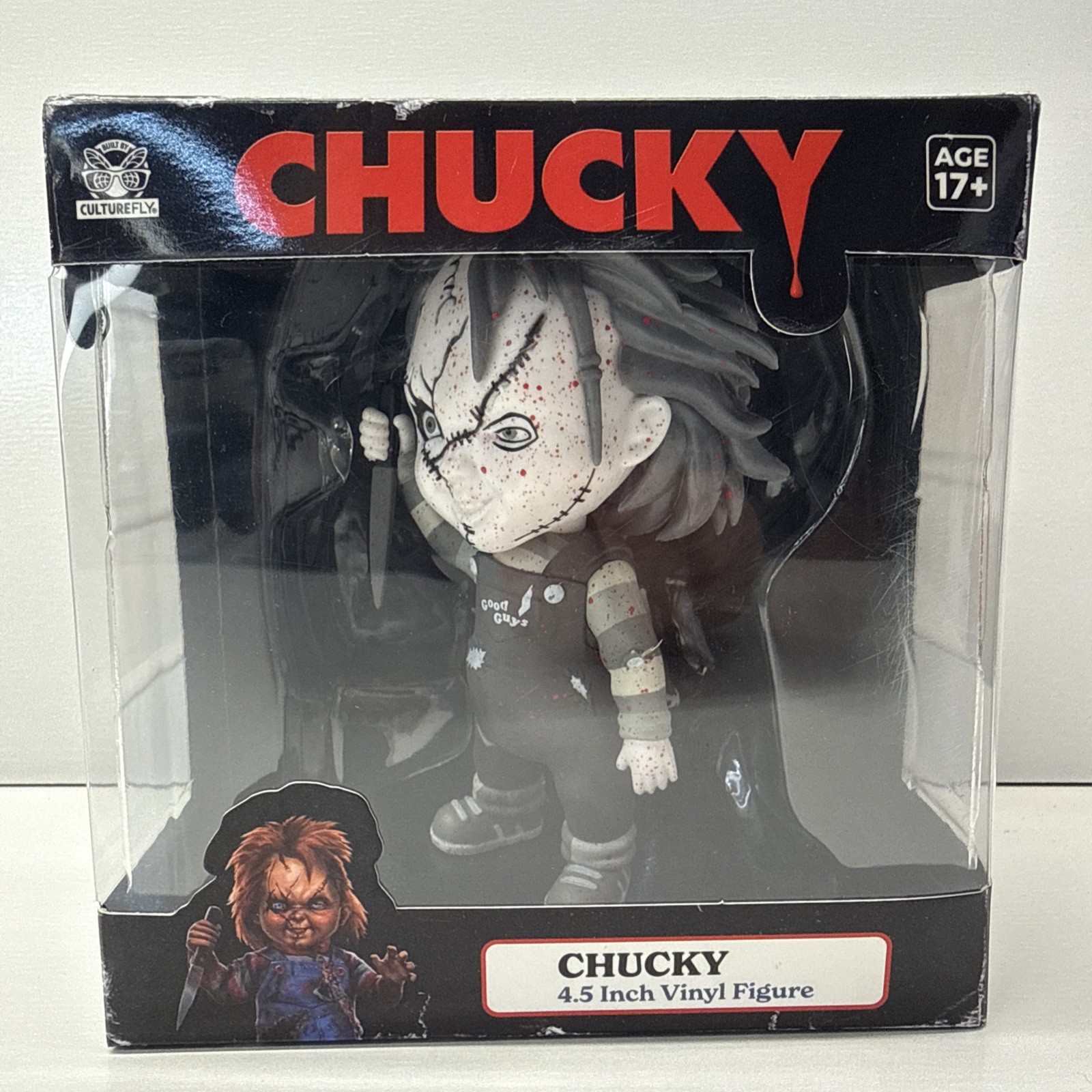 Culturefly Chucky Vinyl Figure Black White Chase Edition Culturefly Chucky Vinyl Figure Black White Chase Edition