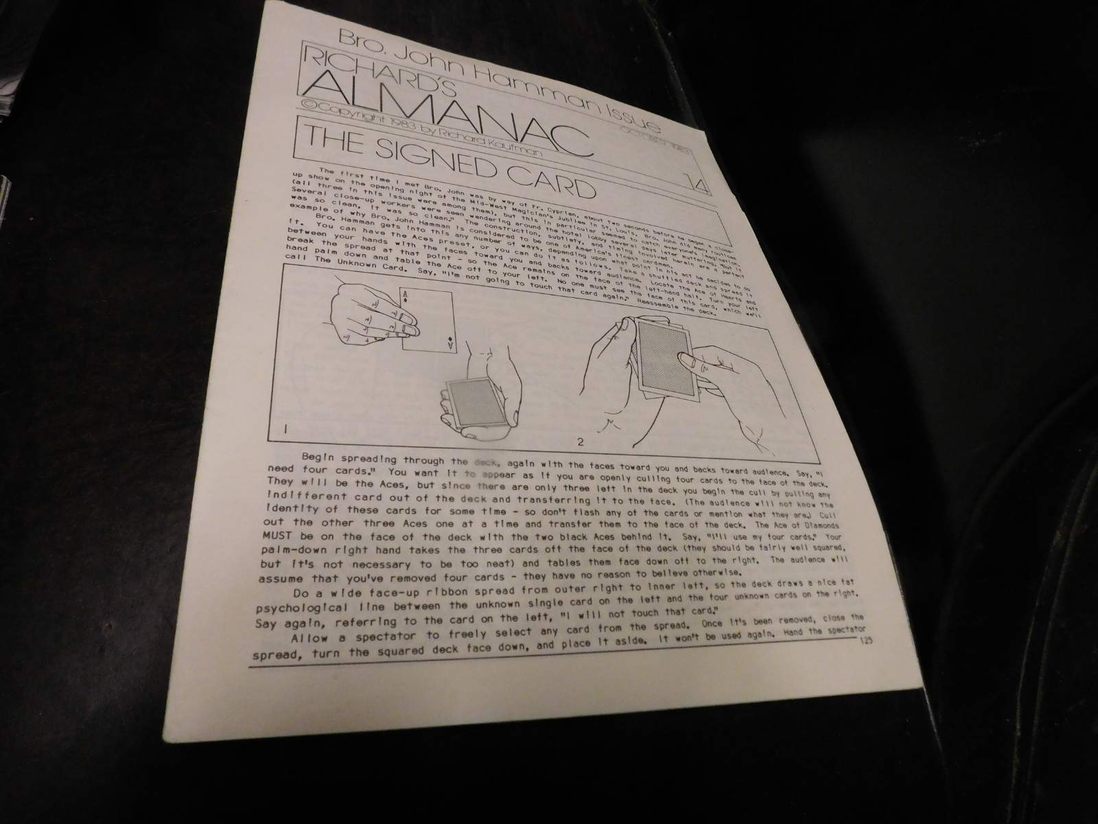 Richard\'s Almanac Magazine Of Magic For Magicians October 1983