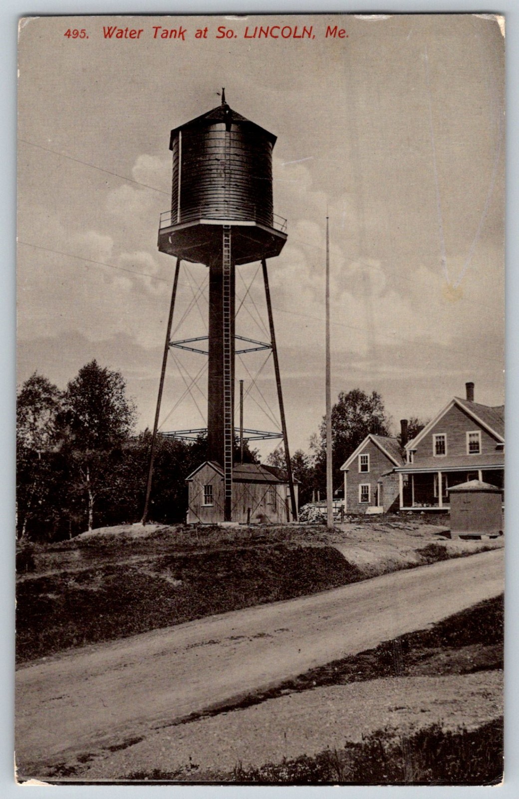Vintage Postcard Water Tank South Lincoln ME Maine 1913 Postmark W D Scanlon Vintage Postcard Water Tank South Lincoln ME Maine 1913 Postmark W D Scanlon