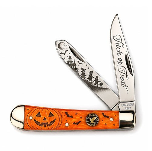 EAGLE EDGE Halloween Trapper Pocket Knife, Two Blade Limited 1st Ed. Collectible EAGLE EDGE Halloween Trapper Pocket Knife, Two Blade Limited 1st Ed. Collectible