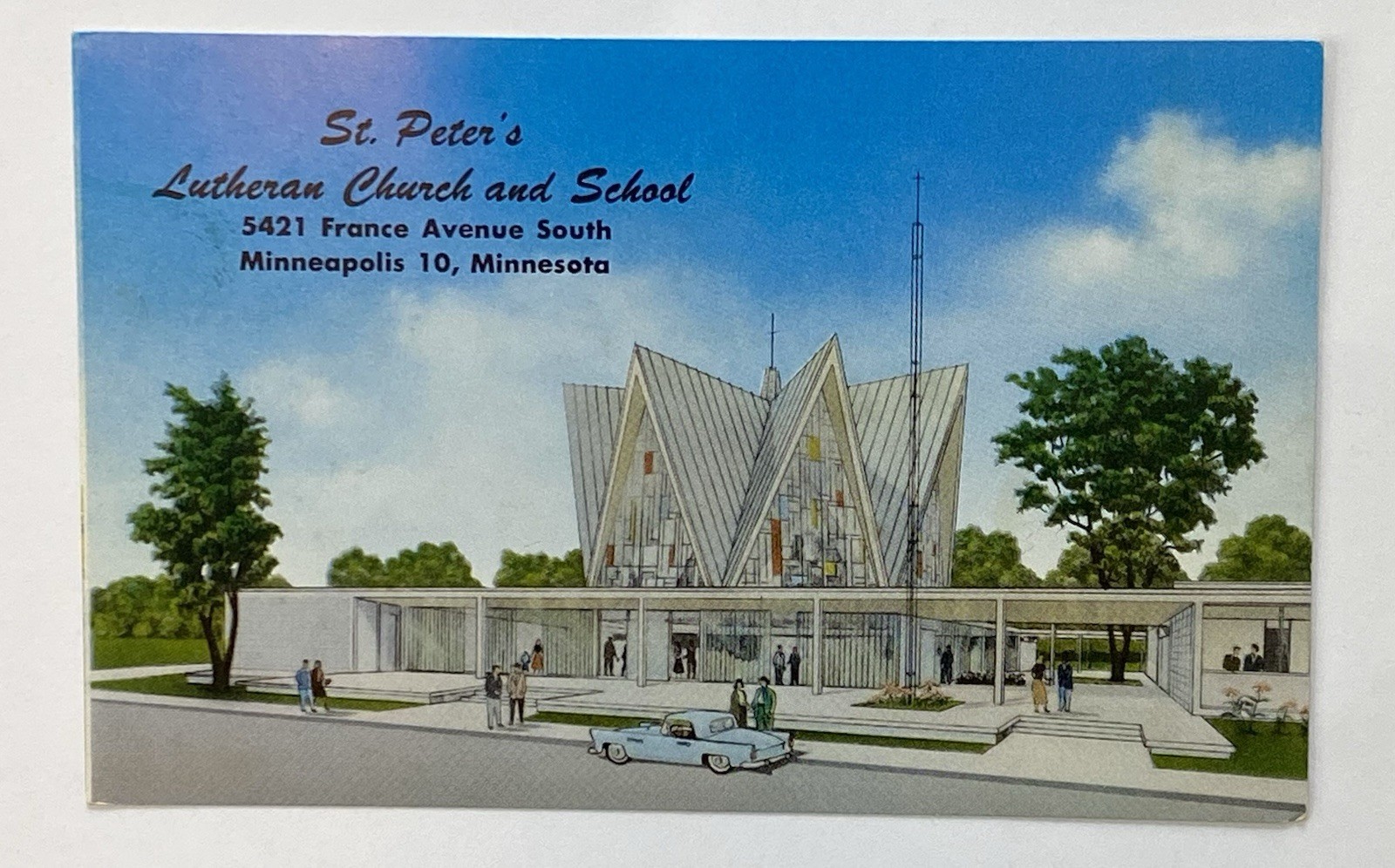 Minnesota MN Minneapolis St Peter Lutheran Church School Postcard Old Vintage PC