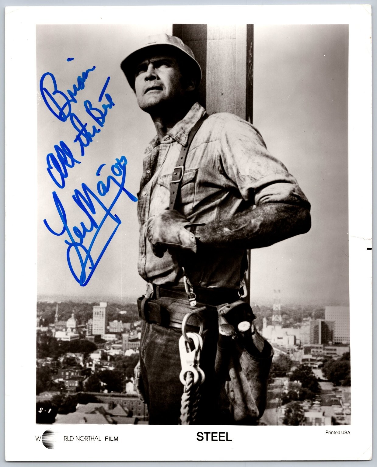 Lee Majors Autographed Photo Film Still Steel Actor RLD Northal 8x10 Lee Majors Autographed Photo Film Still Steel Actor RLD Northal 8x10