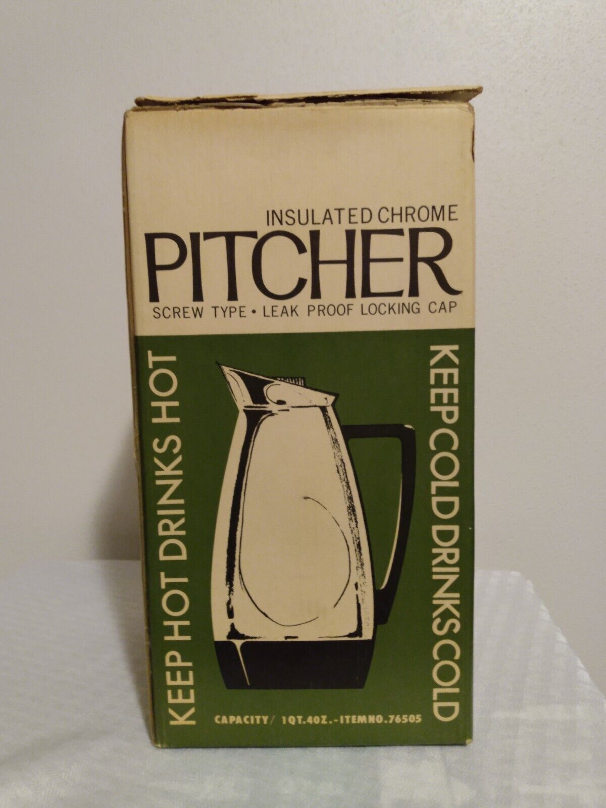 1960s CHROME Insulated Pitcher VINTAGE WITH BOX