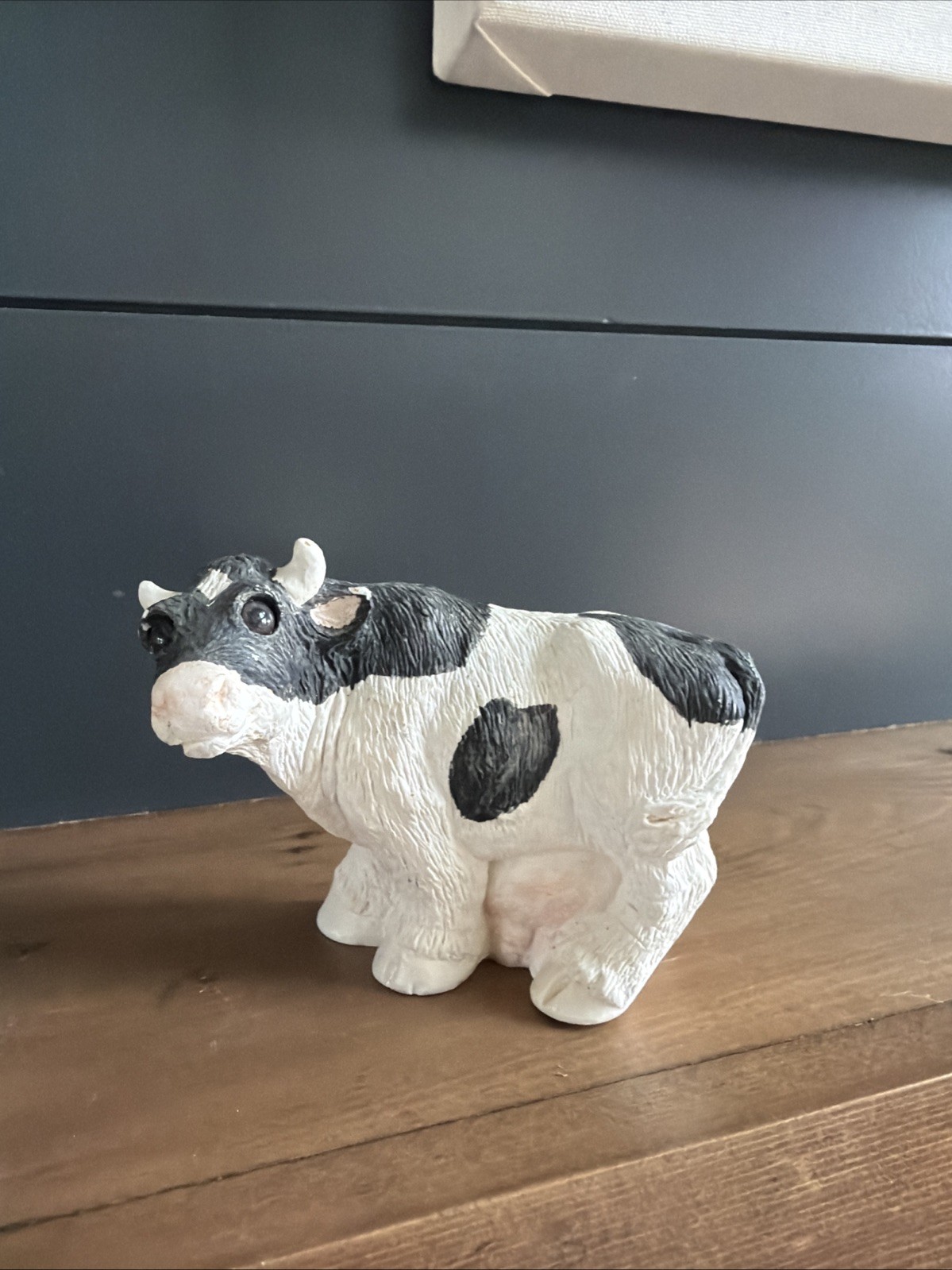 VTG Stone Critters Holstein Black White Cow SC-106 Figurine Farmhouse  1984