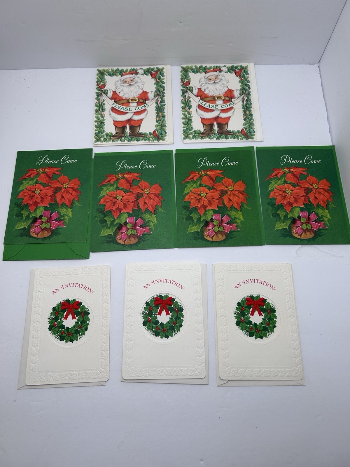 VTG 1970’s Hallmark Christmas Invitation Cards Lot Of 9. Santa Claus