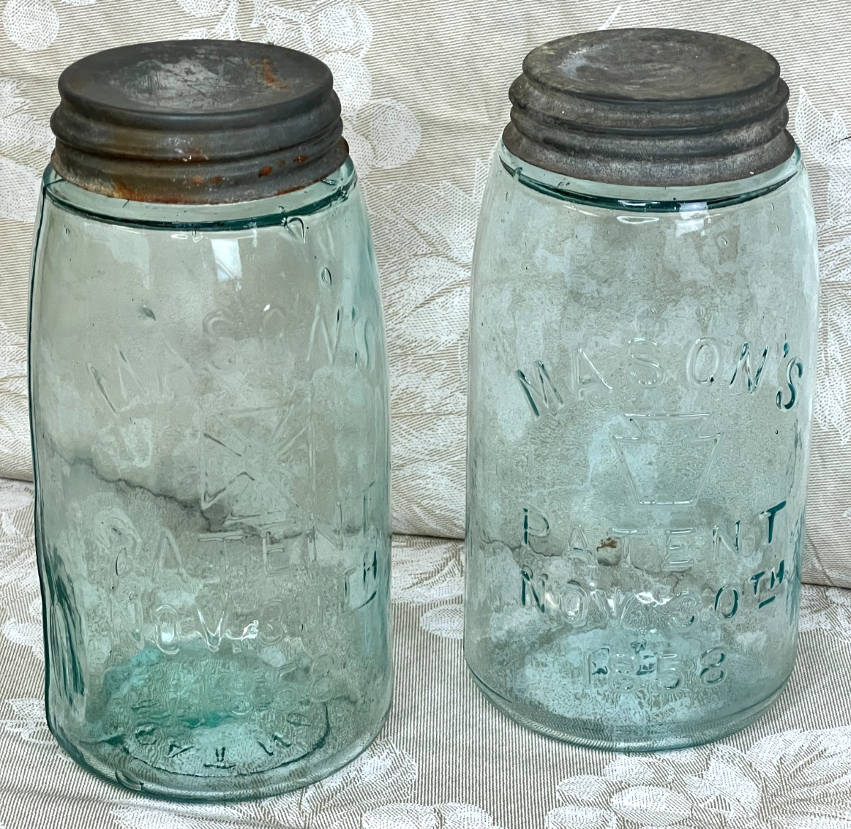 Mason's Patent Jars. 1858 Keystone, Cross Keystone Pat'd March 37 & Nov 26
