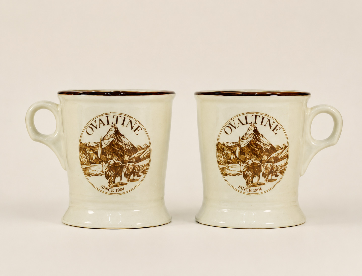 Vintage Ovaltine Buntingware Mug Cup 8oz - Set of 2