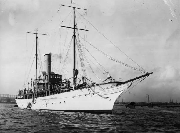 The Marconi ship 'Elettra' at sea 1920 Old Photo