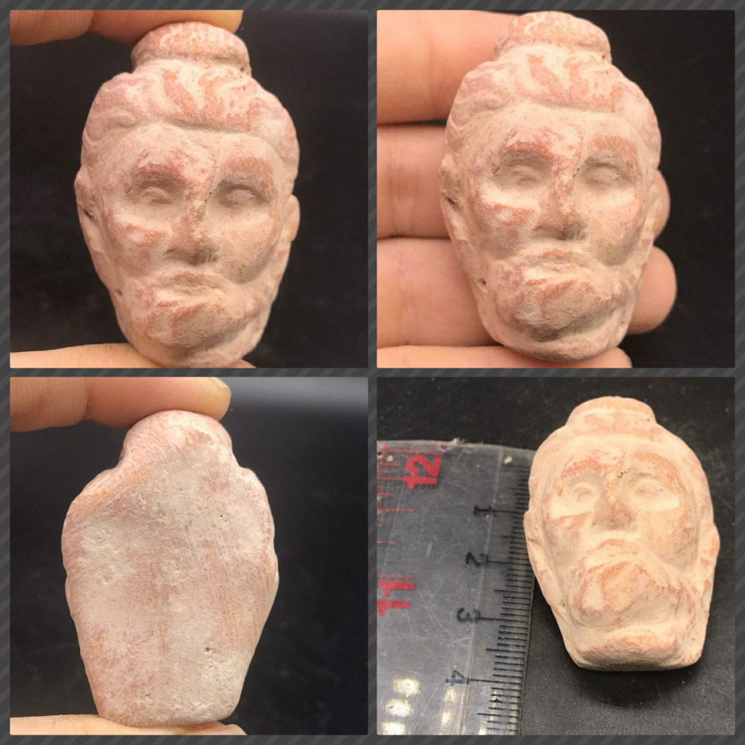 Ghandhara Civiliztion Very Old Antique Clay Terracotta Budhha Head Statue