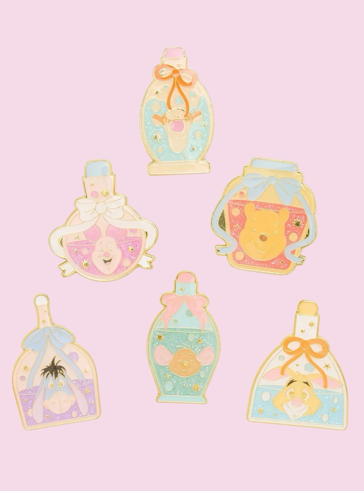 Loungefly Disney Winnie The Pooh Glitter Jar Blind Box Enamel Pin - Full Set 6