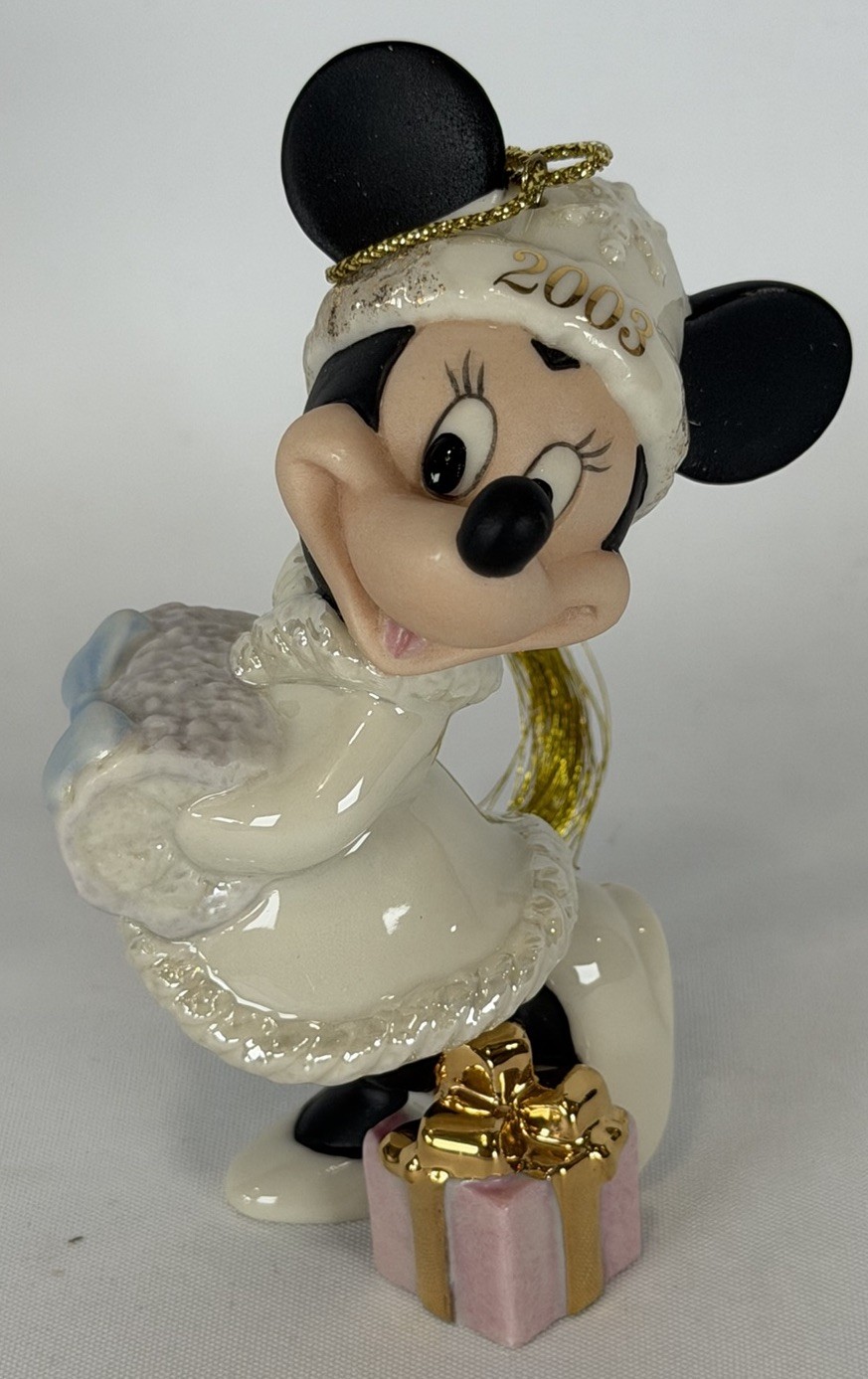 LENOX WALT DISNEY CHRISTMAS TREE ORNAMENT 2003 MINNIE MOUSE W/ BOX