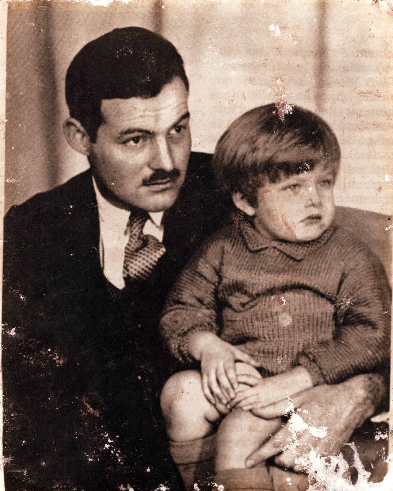 RAREST ERNEST HEMINGWAY & SON by Man Ray 1923 ICONIC PORTRAIT VINTAGE PHOTO MA66