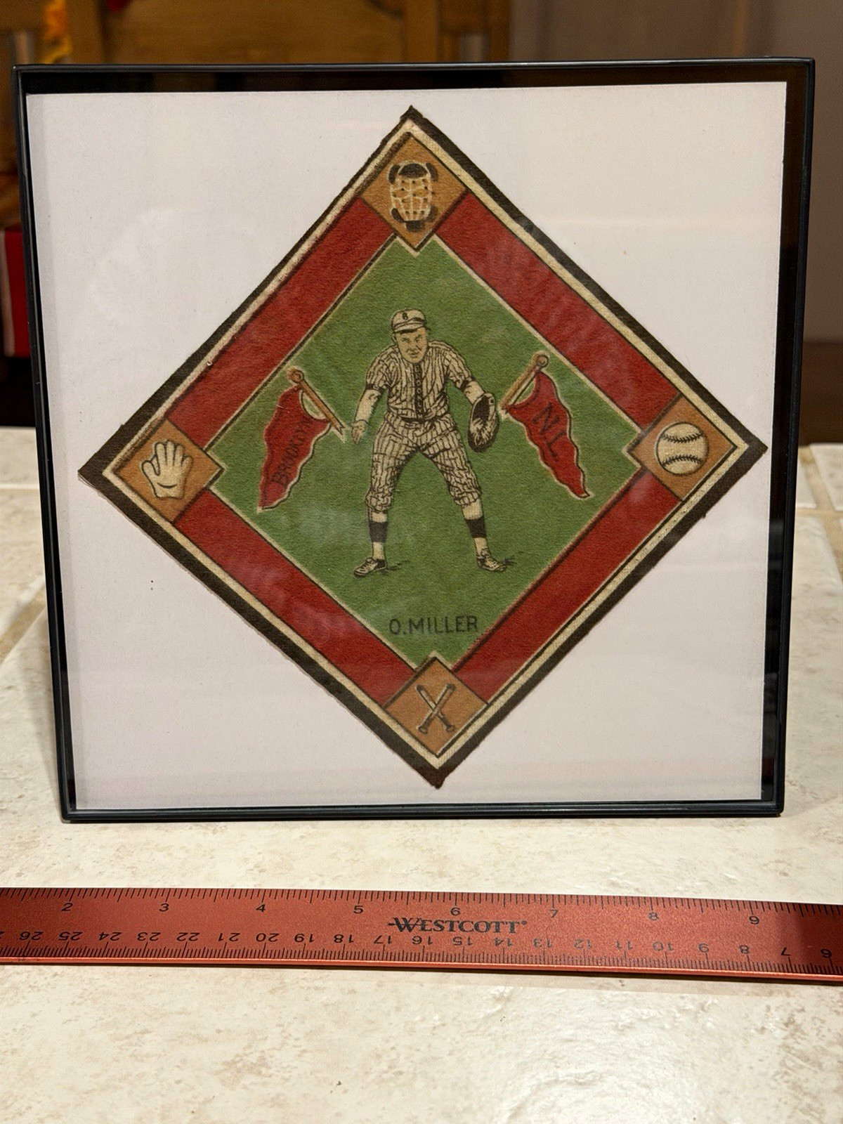 VTG Baseball Tobacco Felt O. Miller & Rucker Brooklyn Dodgers LOT OF 2 VTG Baseball Tobacco Felt O. Miller & Rucker Brooklyn Dodgers LOT OF 2