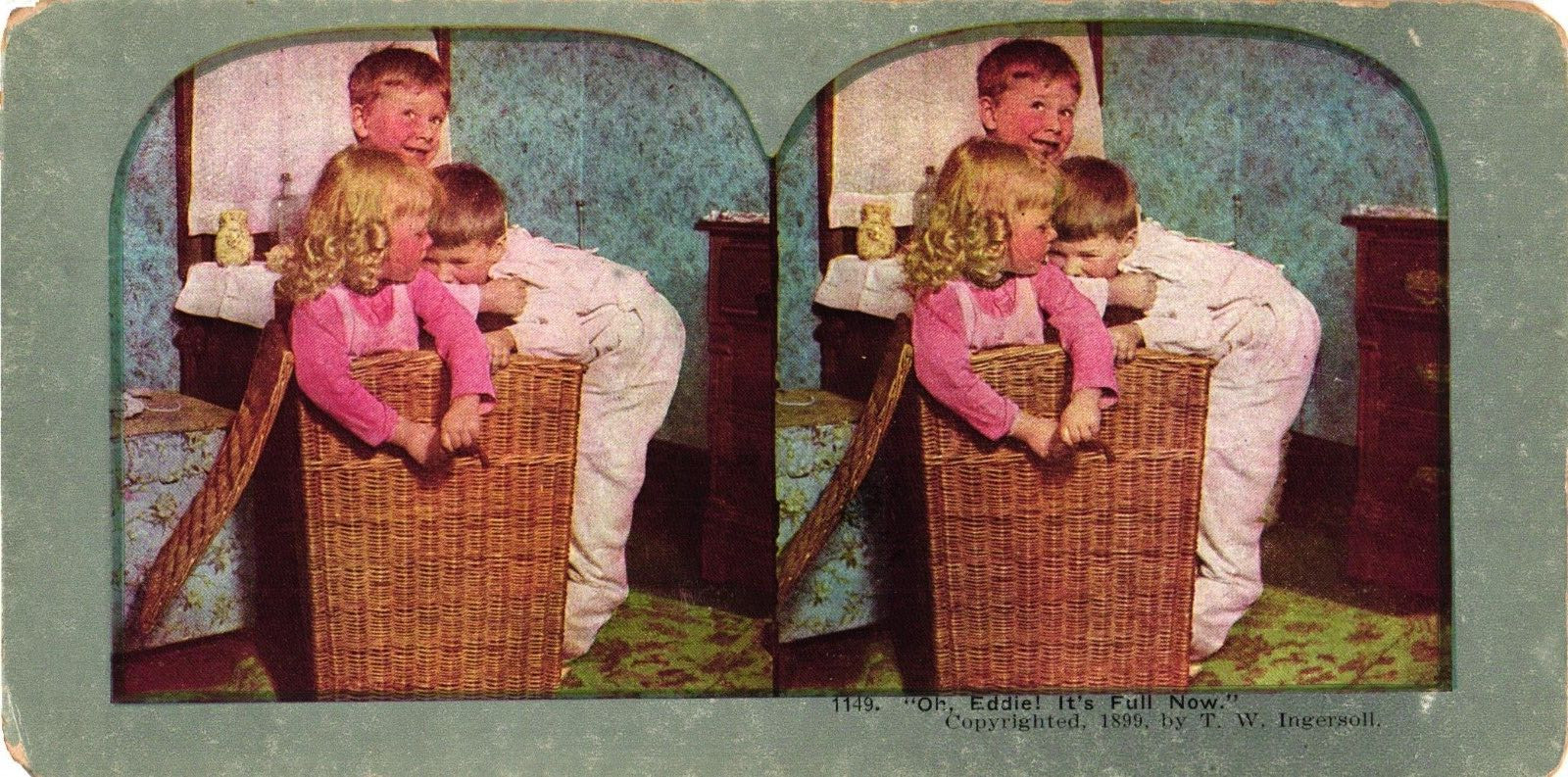 1899 T.W. Engersoll Antique Stereoview Card Stereoscope Children Playing 1899 T.W. Engersoll Antique Stereoview Card Stereoscope Children Playing