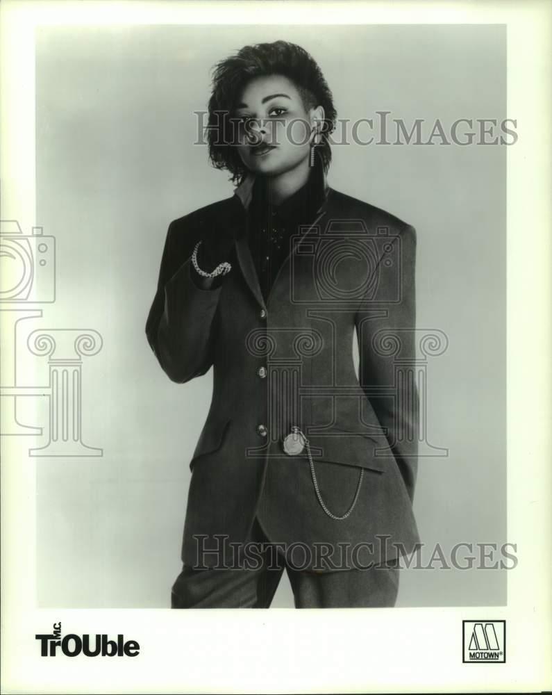 1990 Press Photo M.C. Trouble, Rap musician - lrx24982