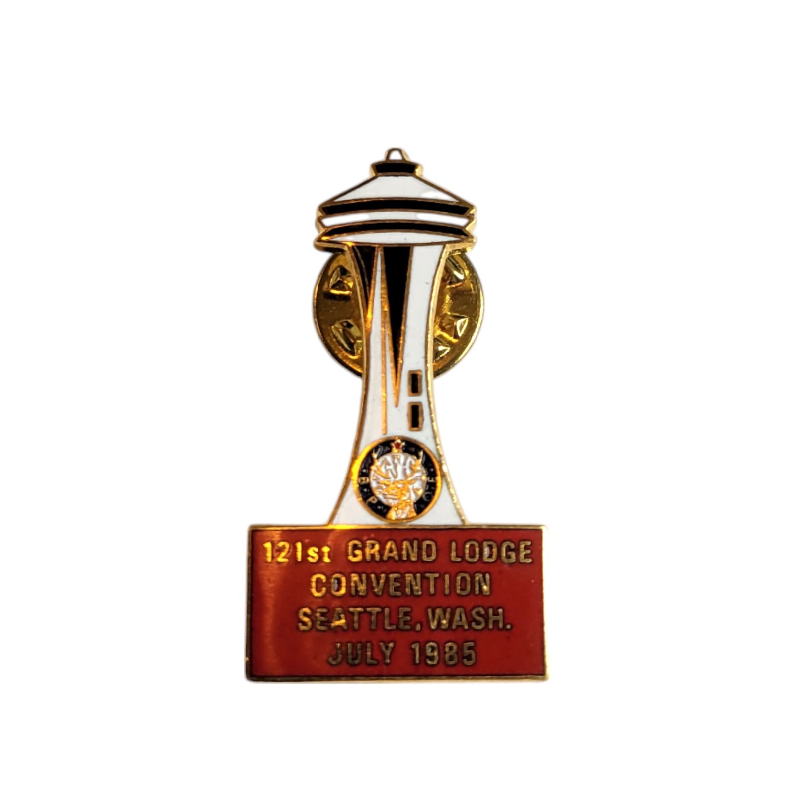 Seattle Space Needle Grand Lodge Convention Pin – 121st, July 1985, Seattle WA Seattle Space Needle Grand Lodge Convention Pin – 121st, July 1985, Seattle WA