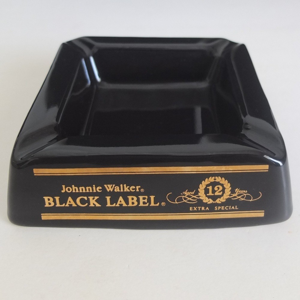 vintage Johnnie Walker BLACK LABEL ceramic ashtray, c.1992—excellent condition