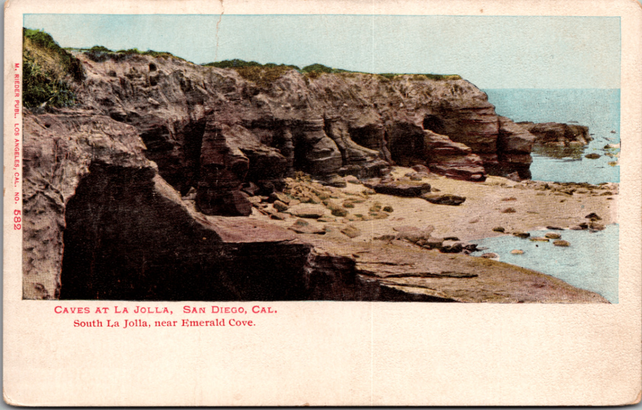 Vintage La Jolla Caves Postcard San Diego CA Emerald Cove M. Rieder Publisher Vintage La Jolla Caves Postcard San Diego CA Emerald Cove M. Rieder Publisher
