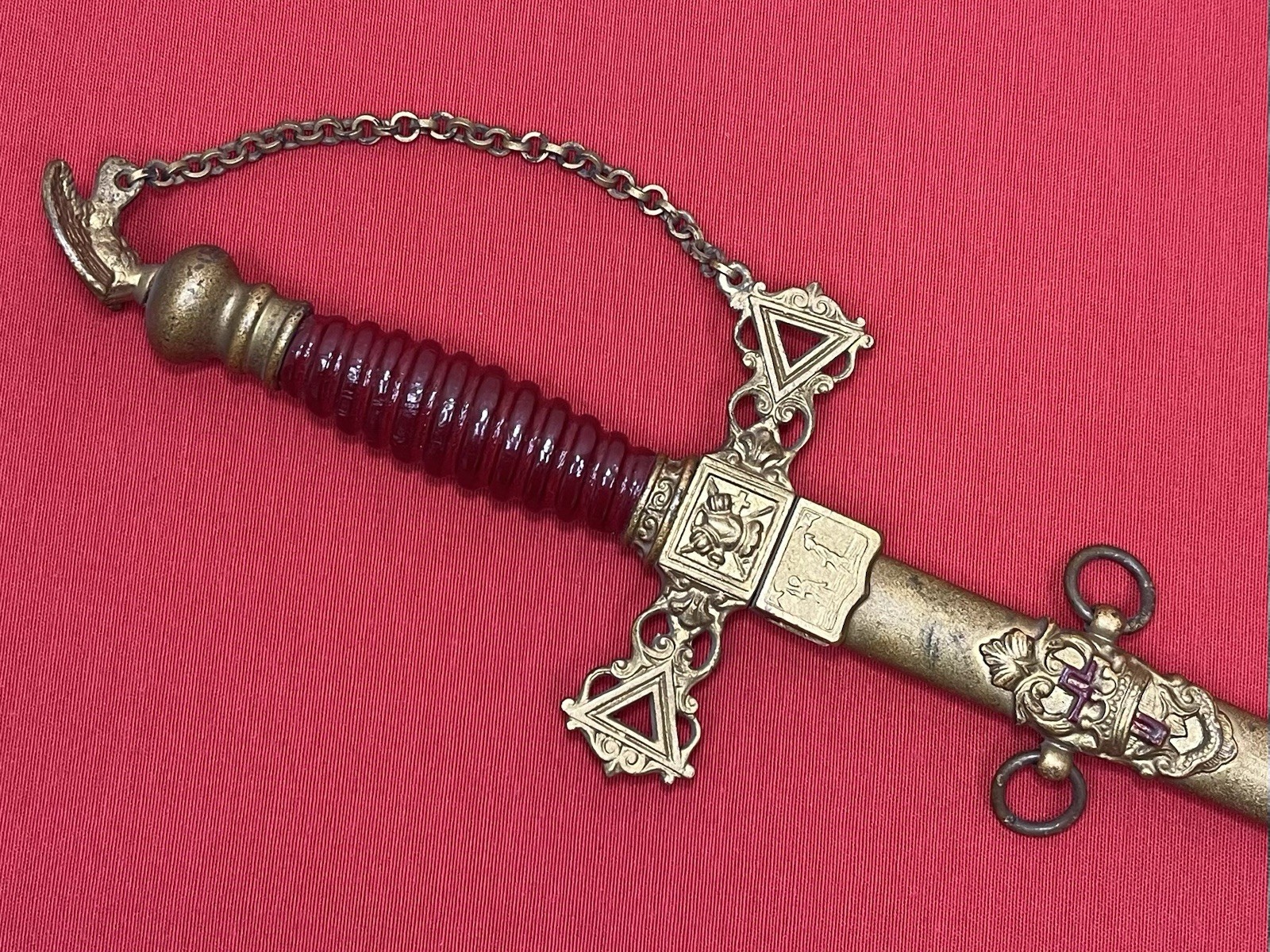 C.1872 Knights of the Golden Eagle Fraternal Masonic Sword - Engraved