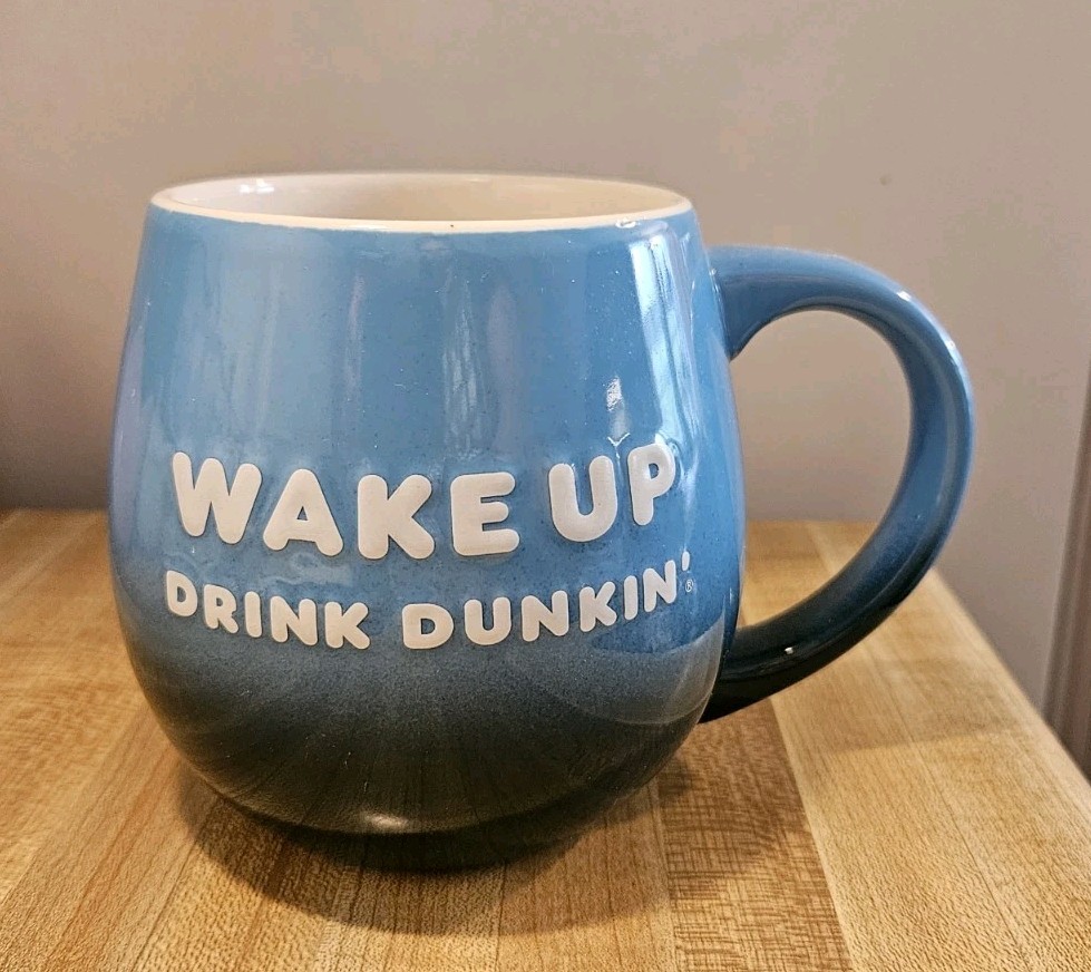 2019 Dunkin\' Donuts Wake Up (Be Awesome) Drink Dunkin\' Large Blue Coffee Mug