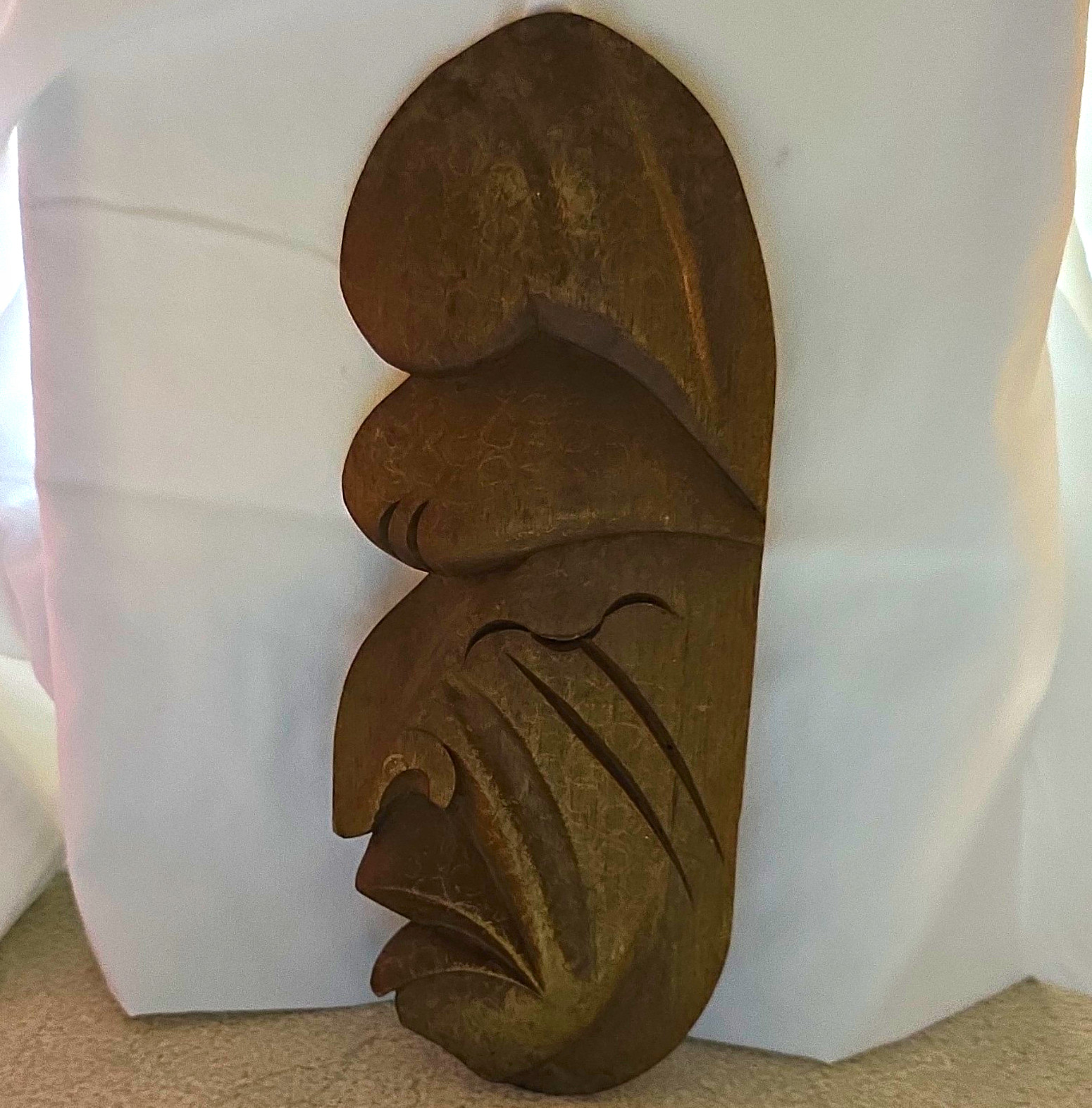 Vintage 1973 Colombian Folk Art Carved Wood Face Mask Bogota Souvenir Vintage 1973 Colombian Folk Art Carved Wood Face Mask Bogota Souvenir