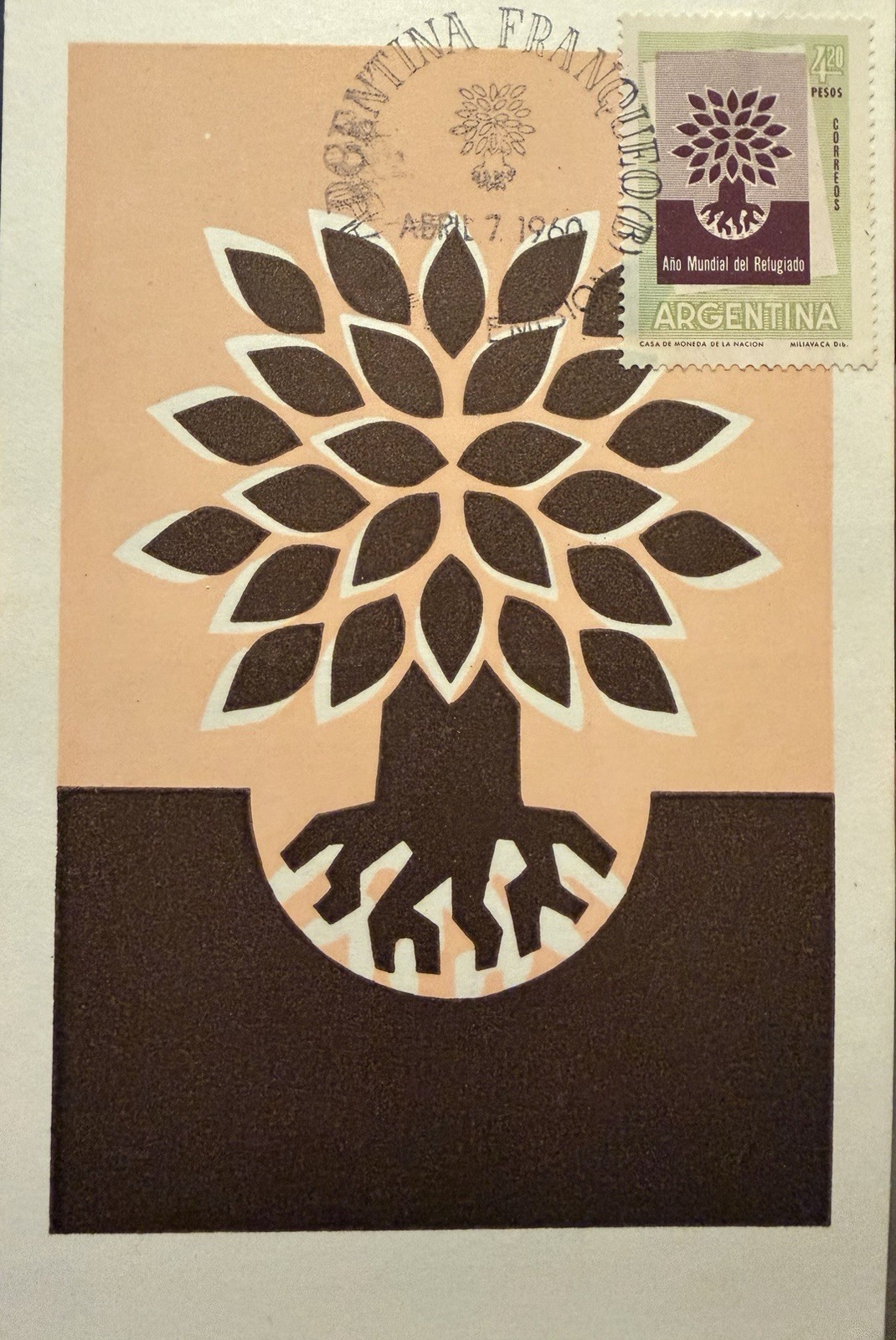HIPOCAMPO Argentina Refugee Year Charity Social History maximum card postcard