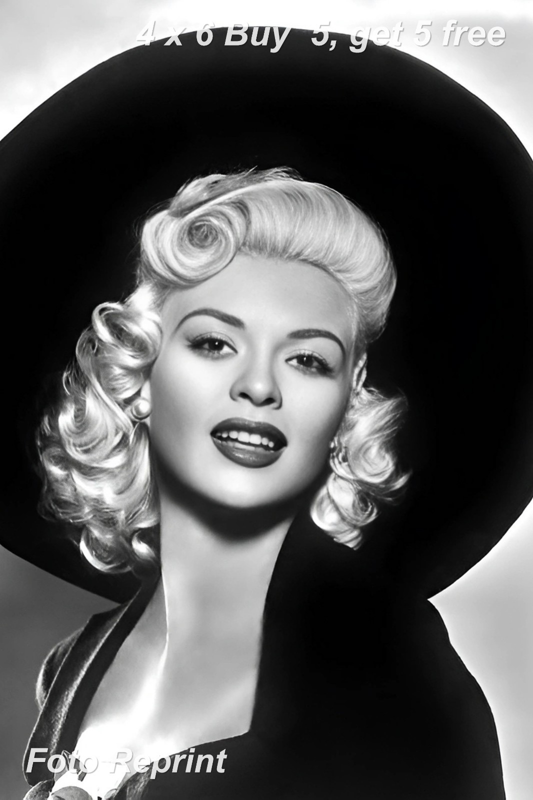 JAYNE MANSFIELD 4x6 Photo Vintage Bombshell Hollywood Cinema Glamour Portrait