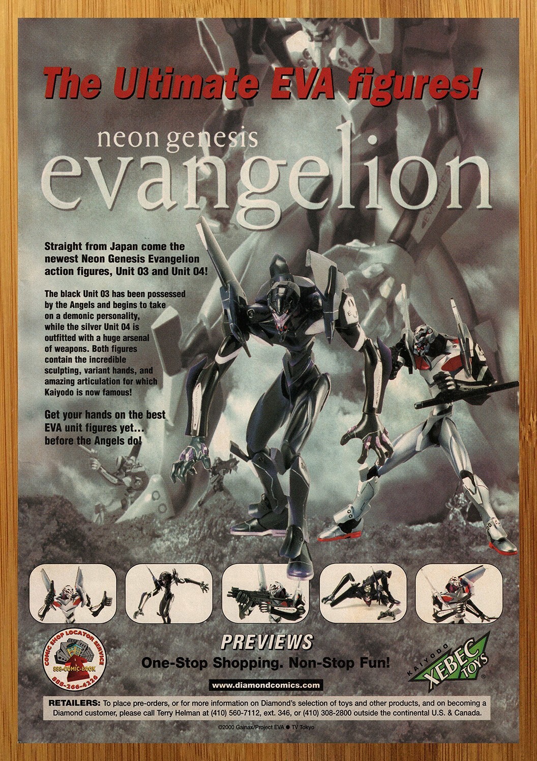 2000 Xebec Neon Genesis Evangelion EVA Action Figures Print Ad/Poster Anime Art