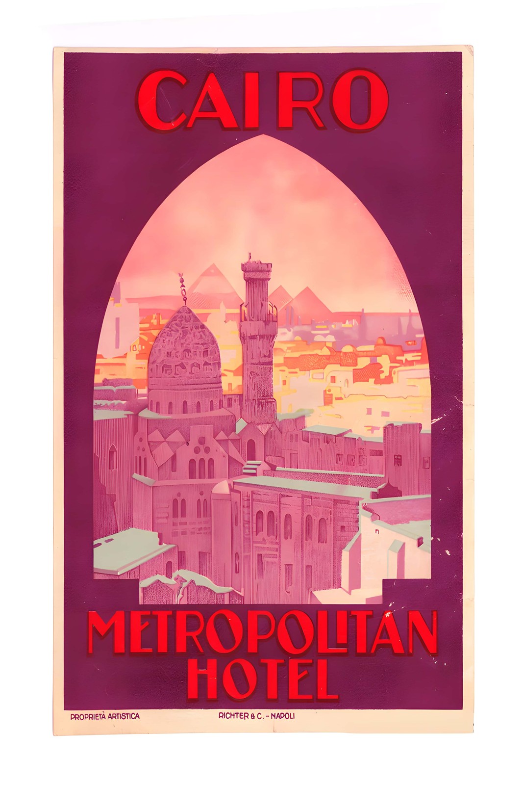 Cairo Metropolitan Hotel Poster - Egypt 1930s 🇪🇬✨ Retro Home Decor - 24x36” -