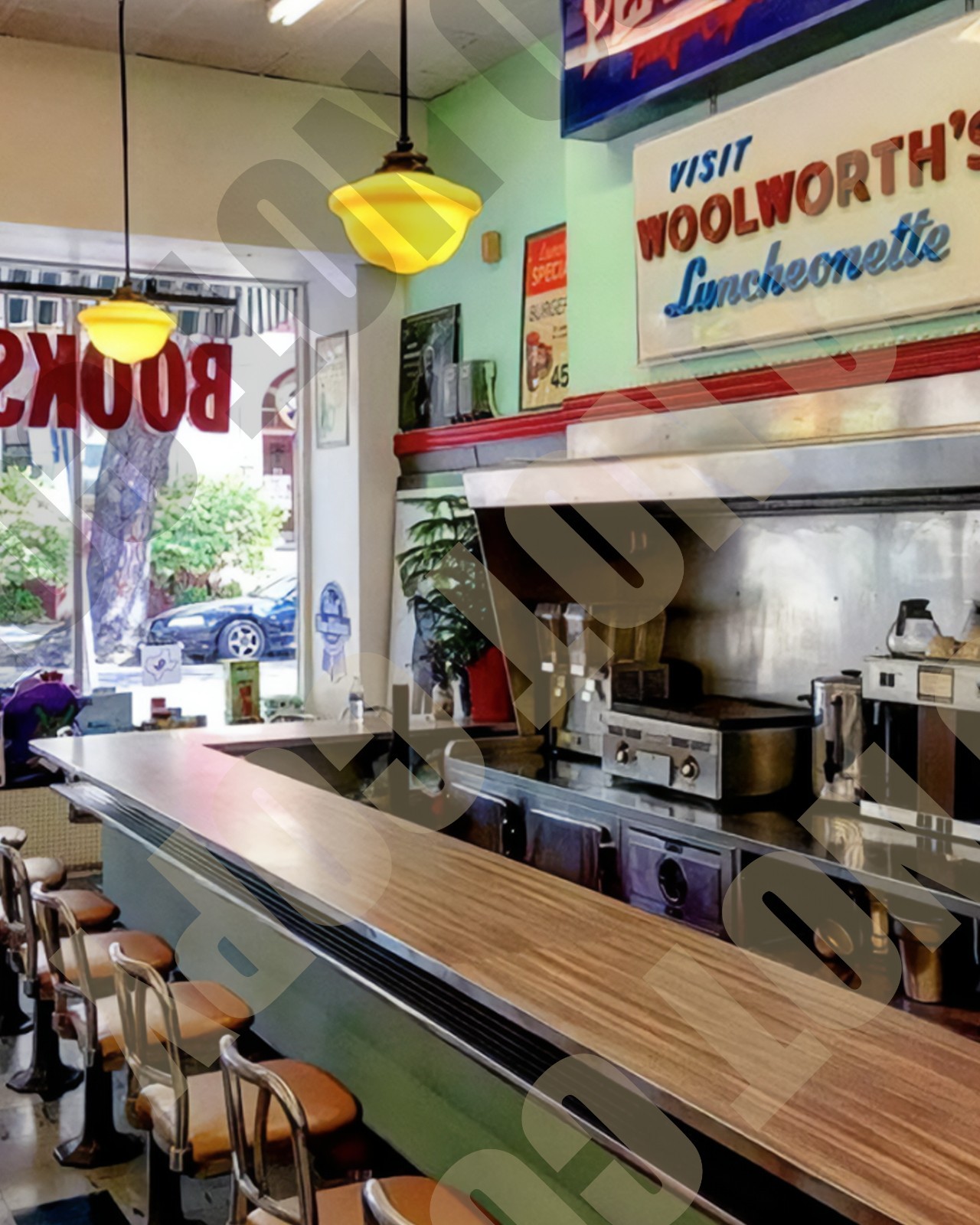 Vintage Woolworth's Luncheonette Diner Cafe Counter Collage 8x10 Photo