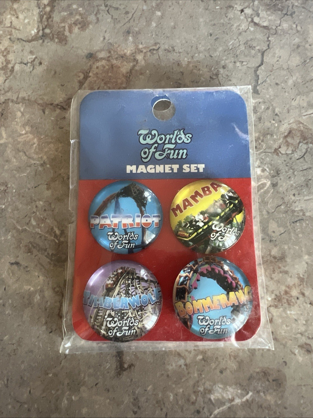 Vintage World’s Of Fun Magnets Set Of 4 Vintage World’s Of Fun Magnets Set Of 4