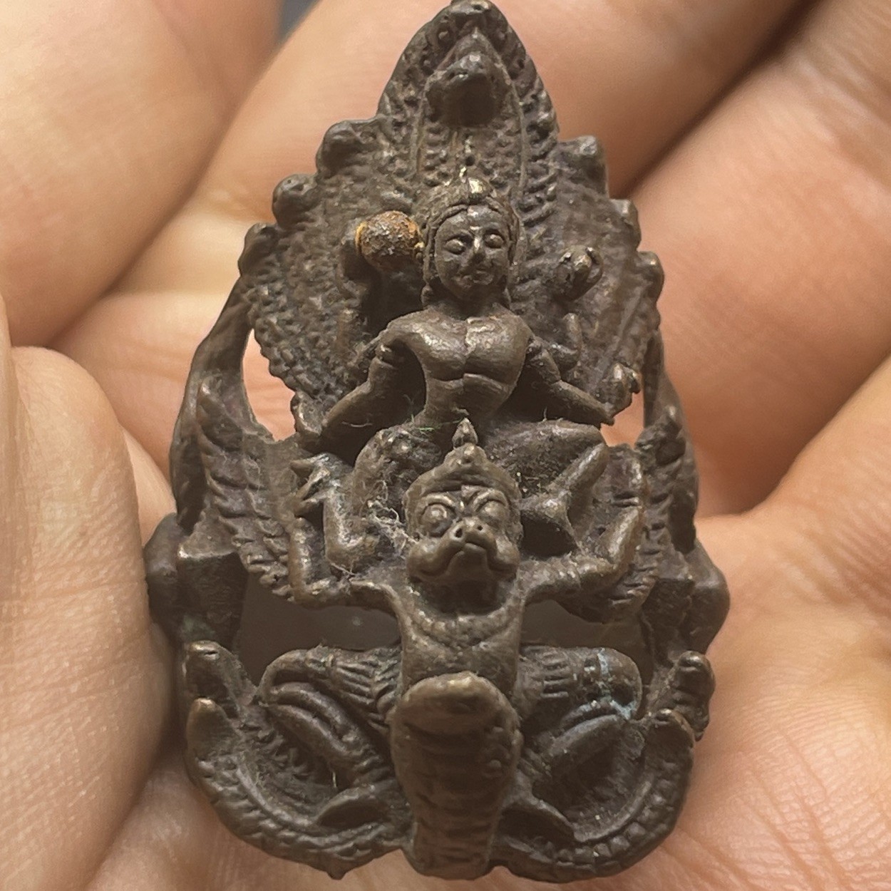 Ancient South Asian Tibetan Bronze Buddha Carved Rare Authentic Ring Ancient South Asian Tibetan Bronze Buddha Carved Rare Authentic Ring