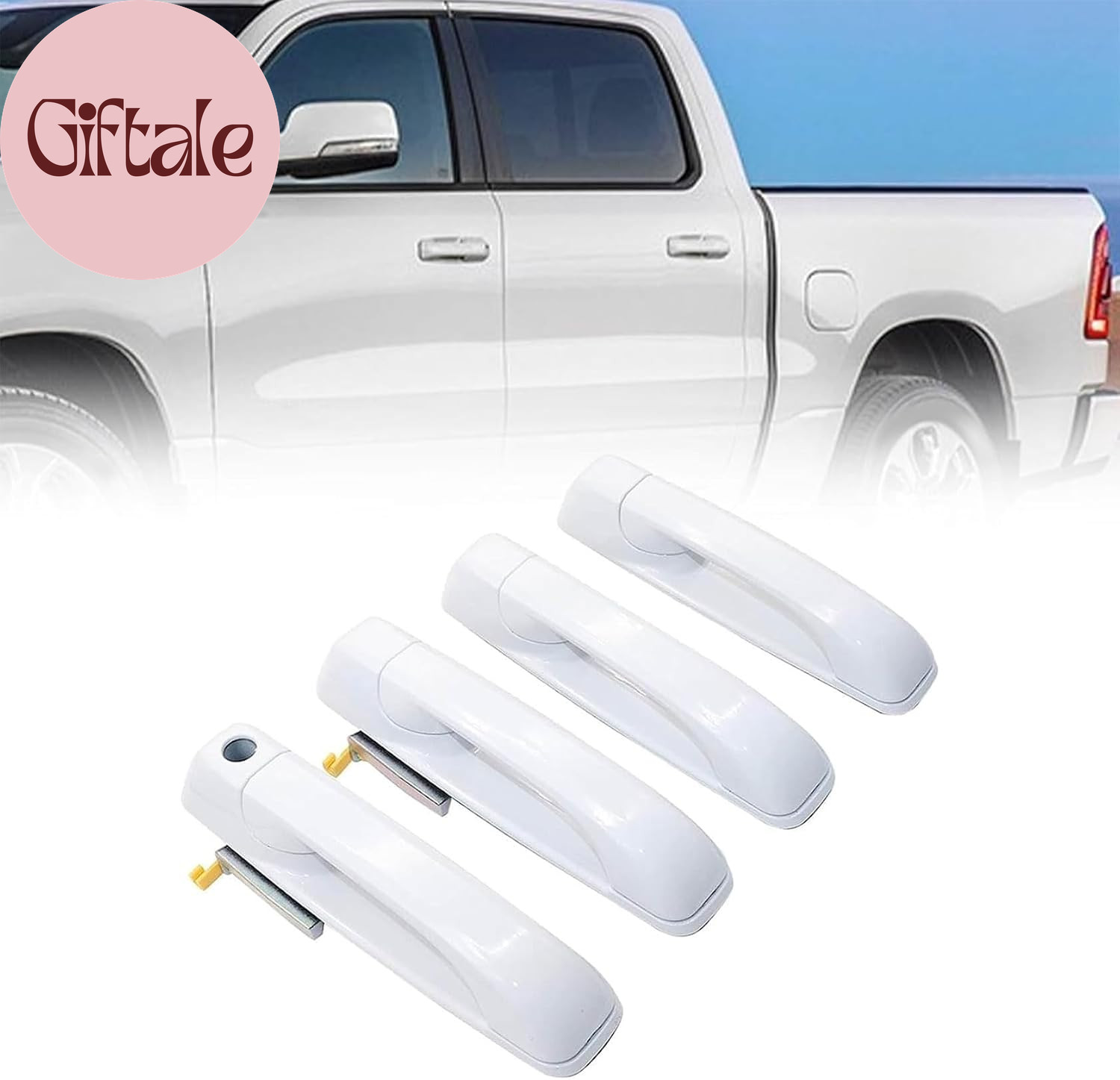 4PCS Front & Rear Exterior Door Handle Compatible with Dodge Ram 1500 Ram Classi 4PCS Front & Rear Exterior Door Handle Compatible with Dodge Ram 1500 Ram Classi
