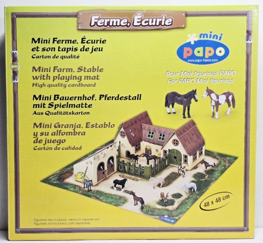 PAPO Mini Farm & Stable with Playing Mat Easy to Assemble Playset Kit NEW in Box