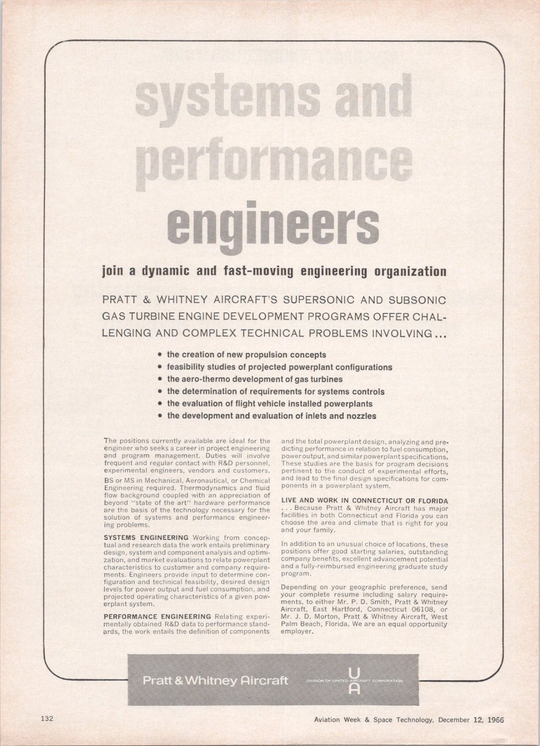 Pratt & Whitney Aircraft Vintage 1966 Magazine Ad Aviation Engineering Pratt & Whitney Aircraft Vintage 1966 Magazine Ad Aviation Engineering