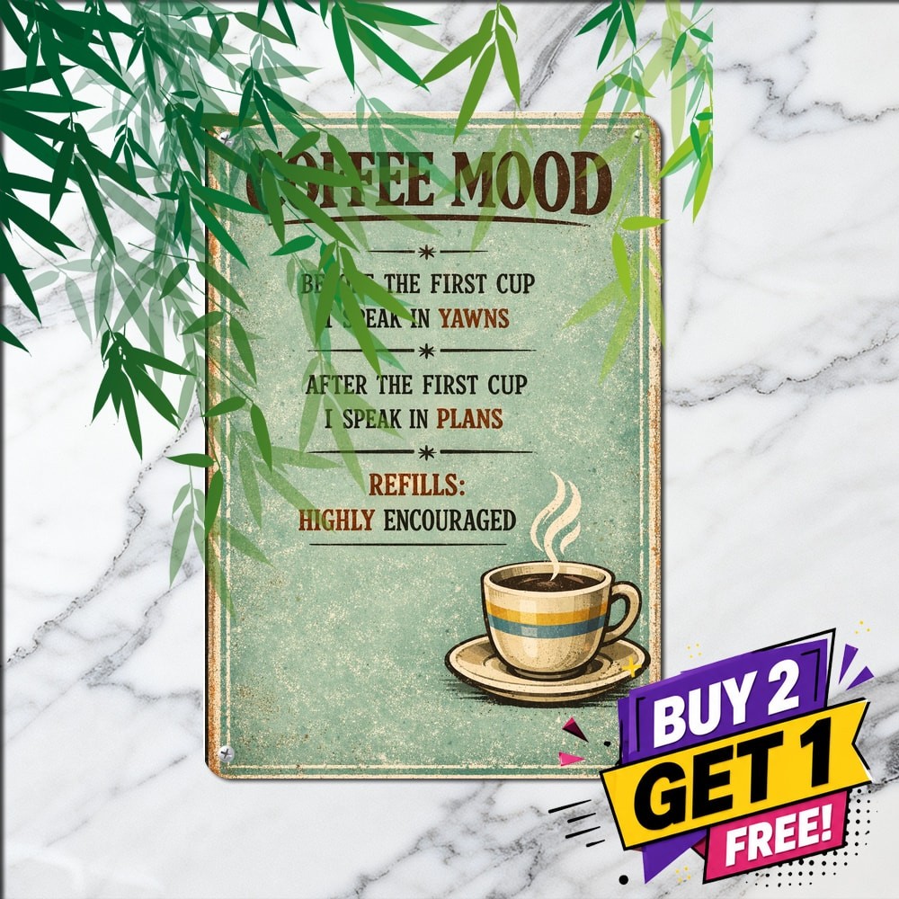 Coffee Spelled Backwards Is Eeffoc Kitchen Bistro Cafe Metal Tin Sign 8x12