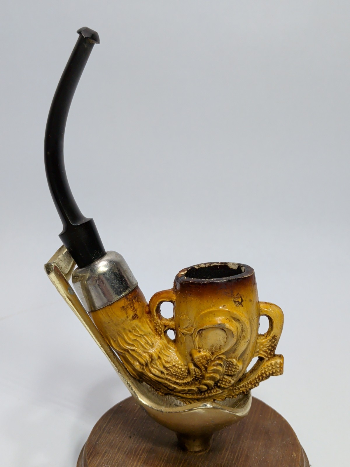 Vintage CAO Meerschaum Eagle Talon Dragon Claw Tan & Brown Tobacco Pipe Estate
